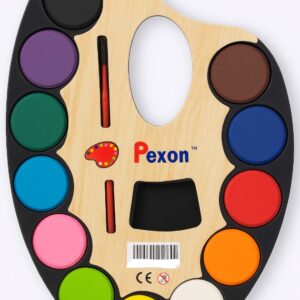 Student Water Color Cake Set | 12 Vibrant Shades with Brush | Multicolor | Safe & Non-Toxic